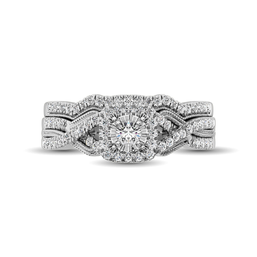 10K White Gold 1/2 Ct.Tw. Diamond Bridal Ring