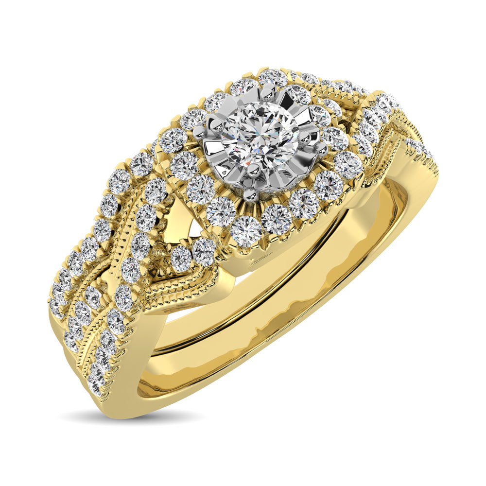 10K White Gold 1/2 Ct.Tw. Diamond Bridal Ring