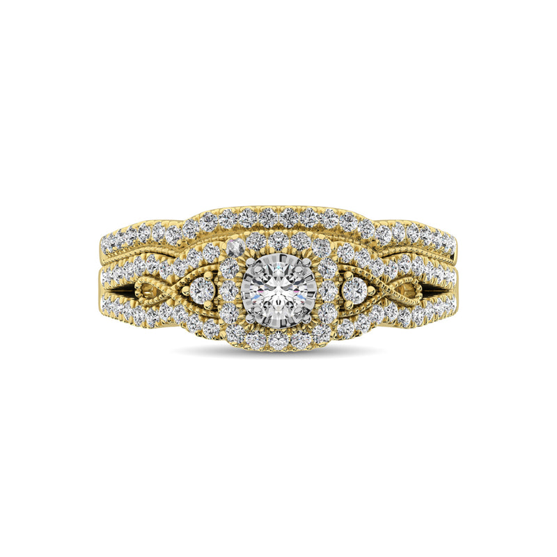 10K Yellow Gold 1/2 Ct.Tw. Diamond Bridal Ring