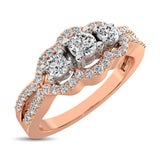14K Rose Gold 1/2 Ct.Tw. Diamond Engagement Ring
