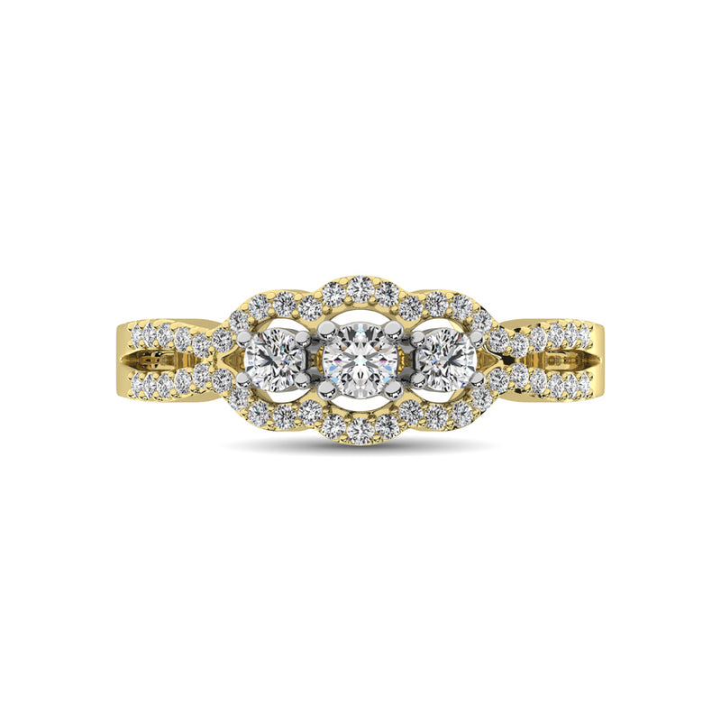 14K Yellow Gold 1/2 Ct.Tw. Diamond Engagement Ring