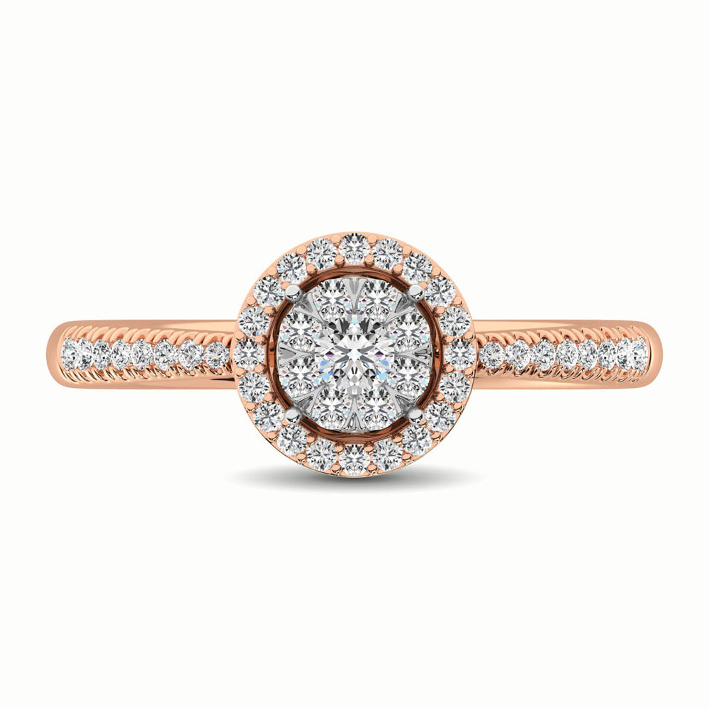 14K Rose Gold 1/3 Ct.Tw. Diamond Fashion Ring