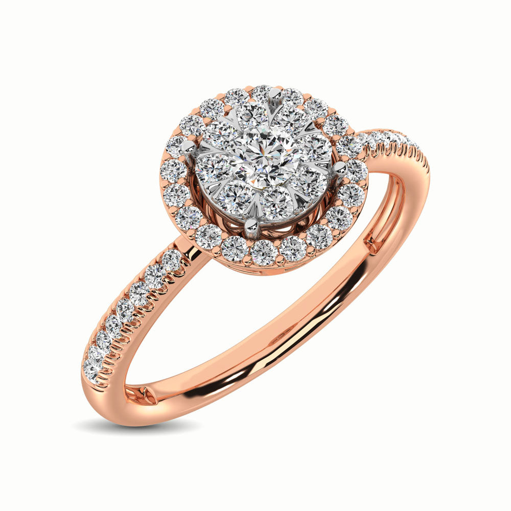 14K Rose Gold 1/3 Ct.Tw. Diamond Fashion Ring