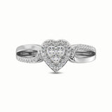 10K White Gold 1/4 Ct.Tw. Diamond Heart Engagement Ring