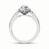 10K White Gold 1/4 Ct.Tw. Diamond Heart Engagement Ring
