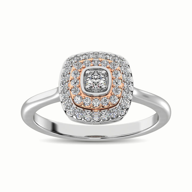 10K Two Tone 1/4 Ct.Tw. Diamond Fashion Ring