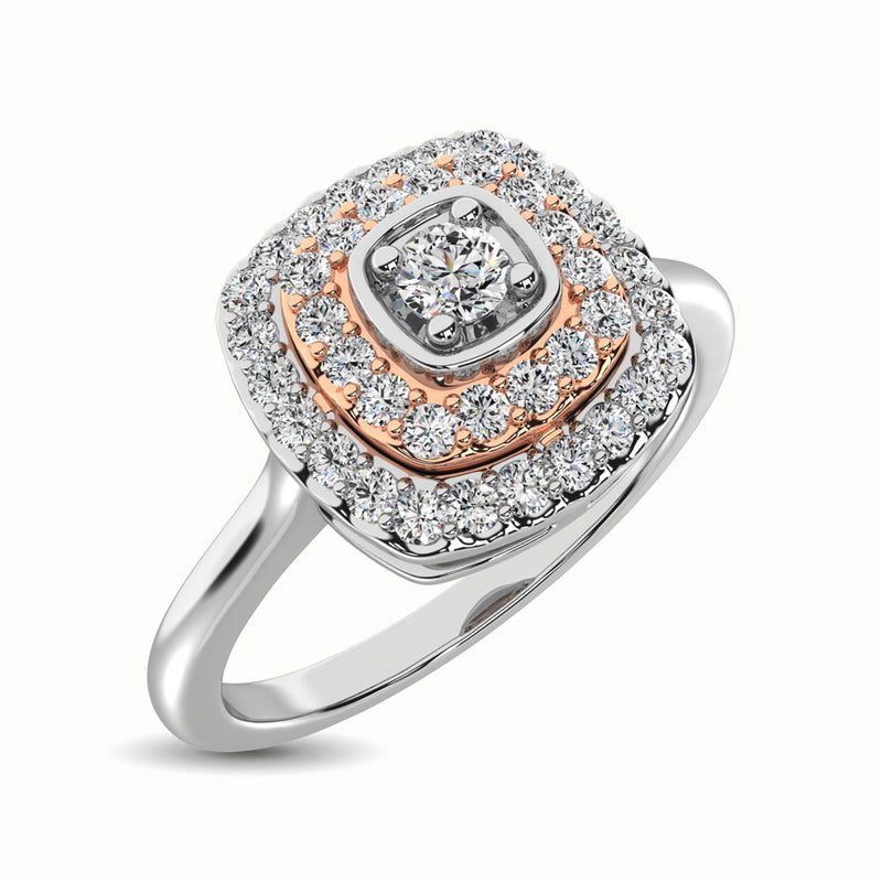 10K Two Tone 1/4 Ct.Tw. Diamond Fashion Ring