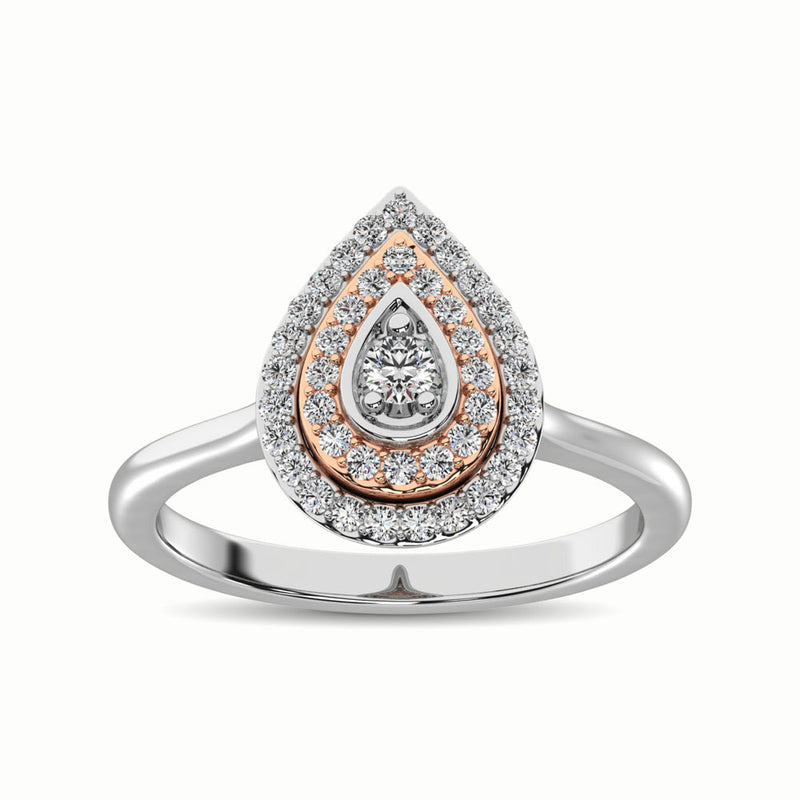 10K Two Tone 1/4 Ct.Tw. Diamond Fashion Ring
