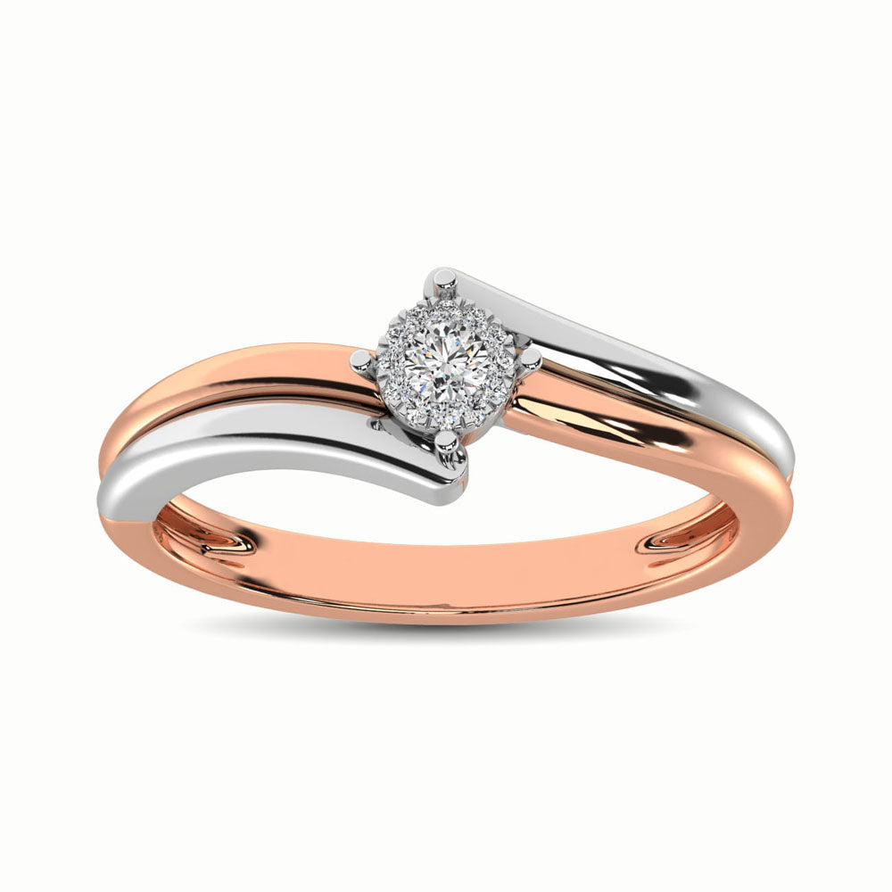 10K Two Tone 1/10 Ct.Tw. Diamond Engagement Ring