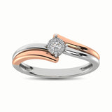 10K Two Tone 1/10 Ct.Tw. Diamond Engagement Ring