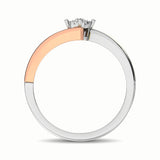 10K Two Tone 1/10 Ct.Tw. Diamond Engagement Ring