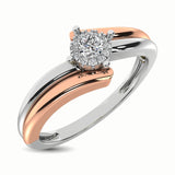 10K Two Tone 1/10 Ct.Tw. Diamond Engagement Ring
