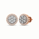 10K Two Tone 1/2 Ct.Tw. Diamond Stud Earrings