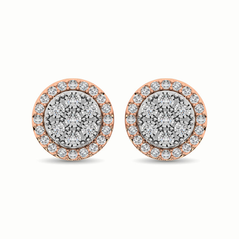 10K Two Tone 1/2 Ct.Tw. Diamond Stud Earrings