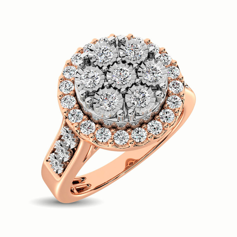 10K Two Tone 1/2 Ct.Tw. Diamond Cluster Ring