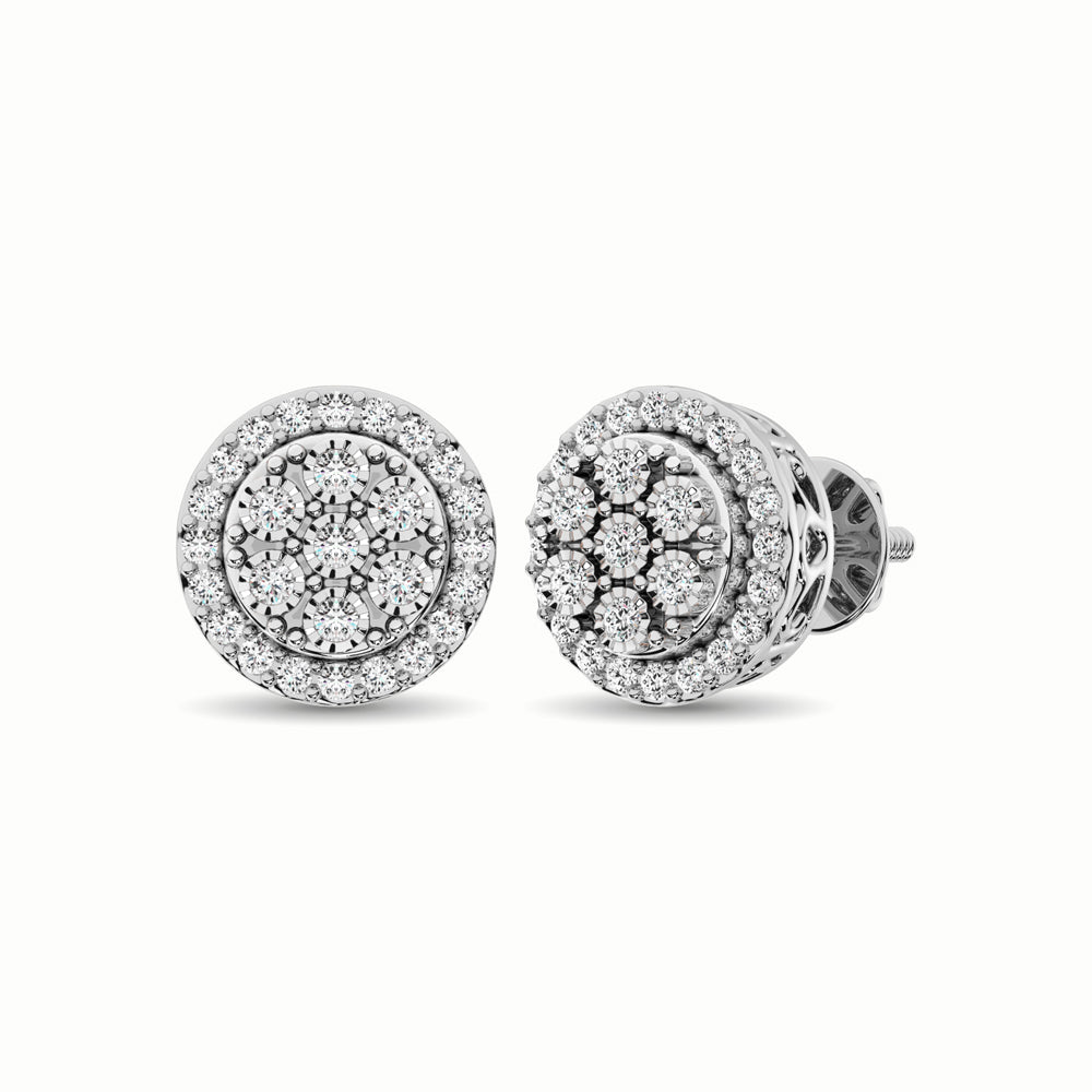 10K White Gold 1/2 Ct.Tw. Diamond Stud Earrings