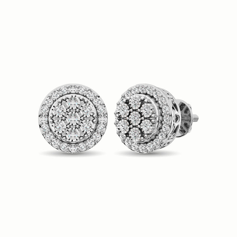 10K White Gold 1/2 Ct.Tw. Diamond Stud Earrings