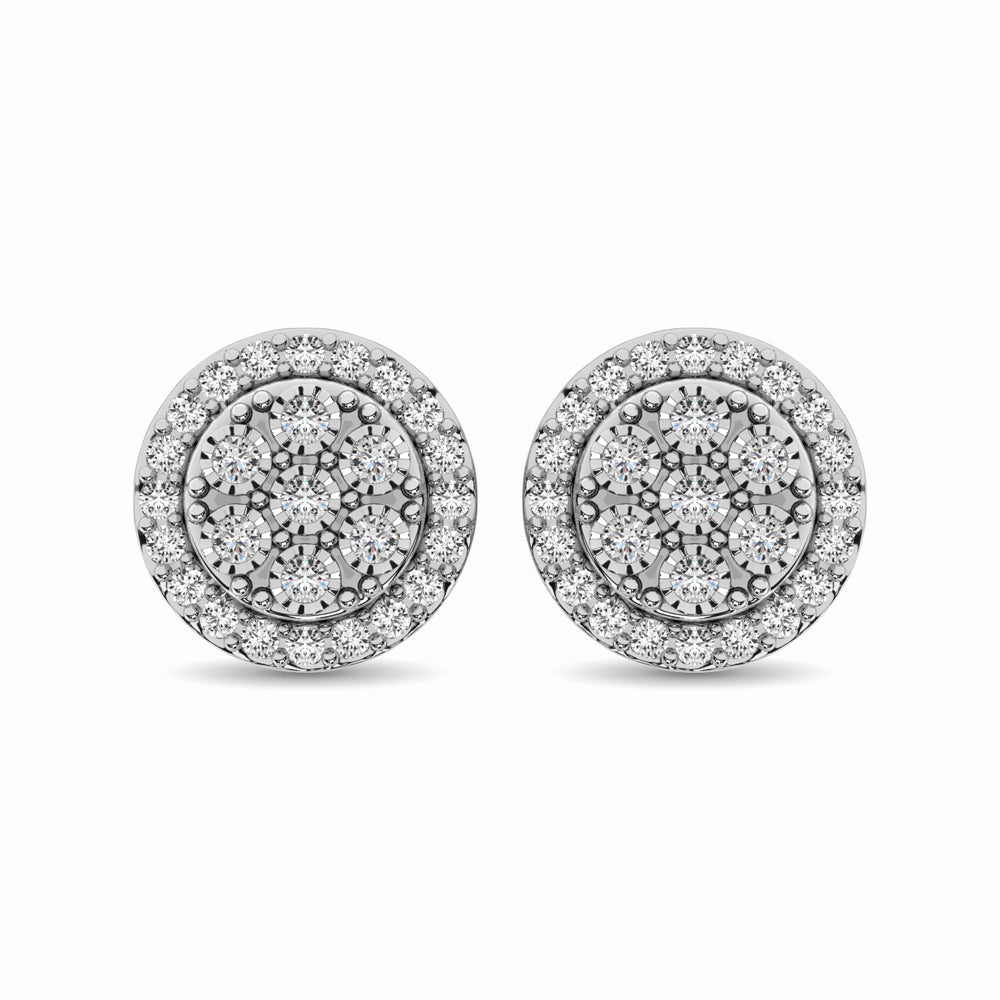 10K White Gold 1/2 Ct.Tw. Diamond Stud Earrings