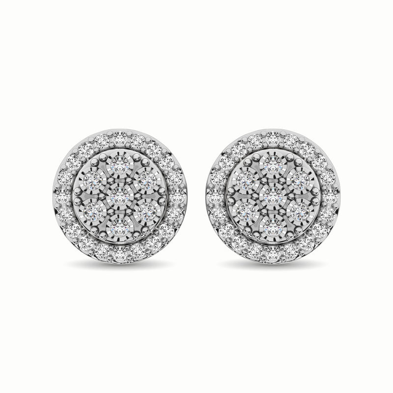 10K White Gold 1/2 Ct.Tw. Diamond Stud Earrings