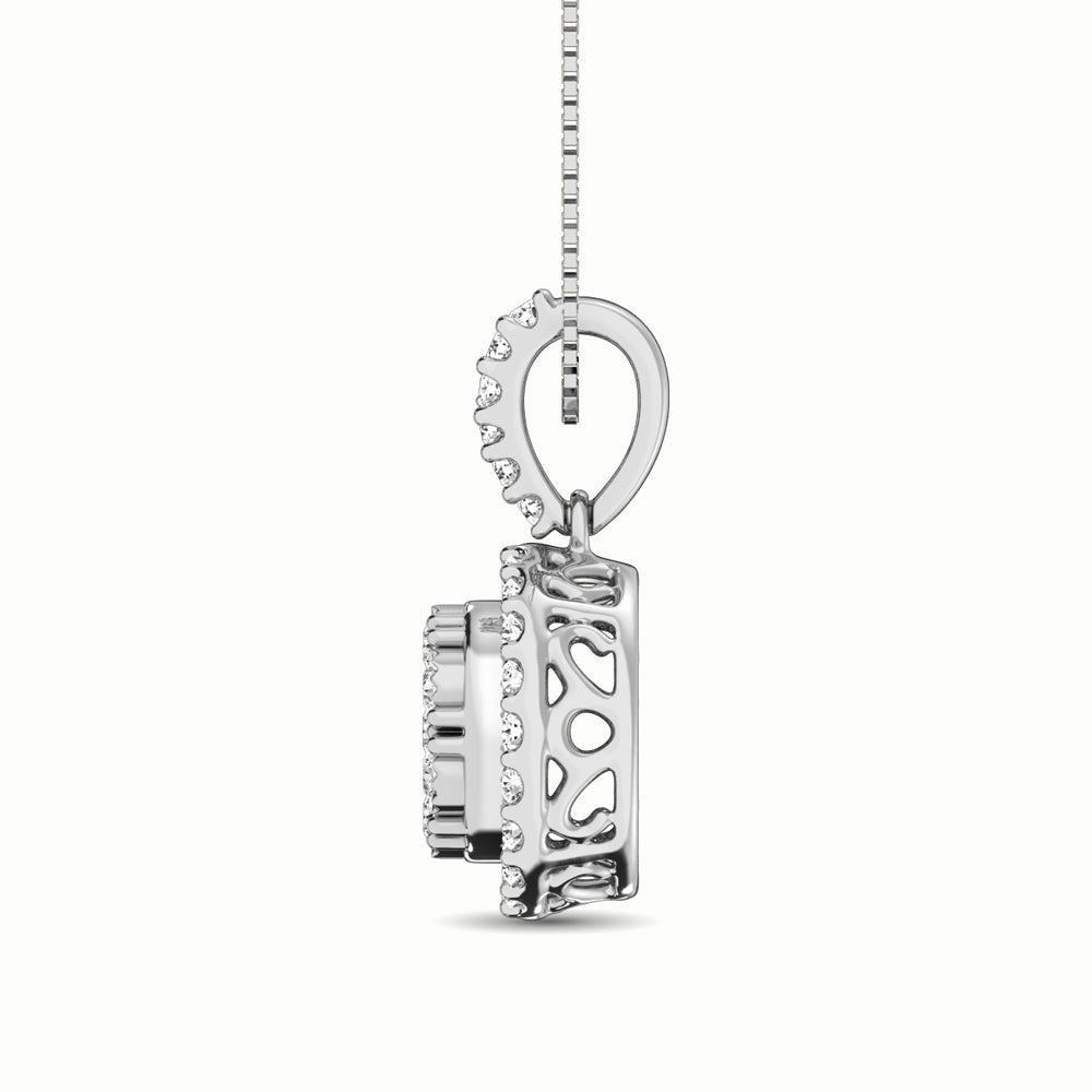 10K White Gold 1/2 Ct.Tw. Diamond Pendant
