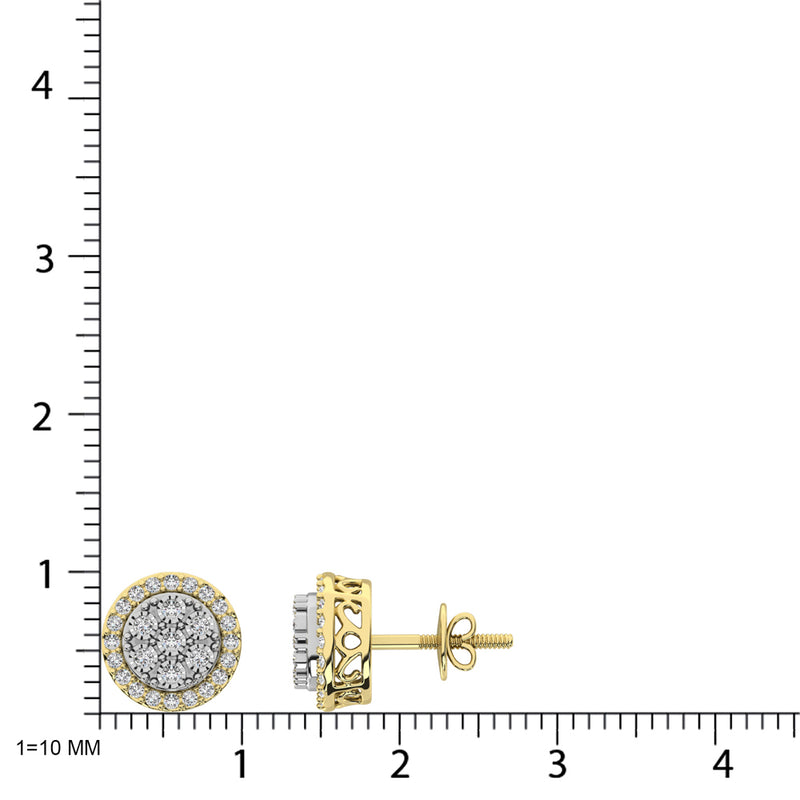 10K Two Tone 1/2 Ct.Tw. Diamond Stud Earrings