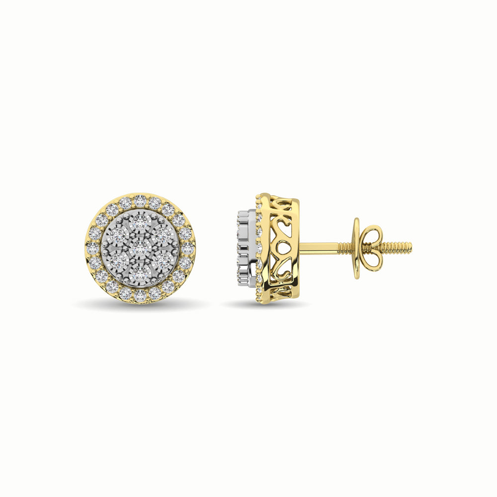 10K Two Tone 1/2 Ct.Tw. Diamond Stud Earrings