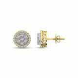 10K Two Tone 1/2 Ct.Tw. Diamond Stud Earrings