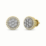 10K Two Tone 1/2 Ct.Tw. Diamond Stud Earrings
