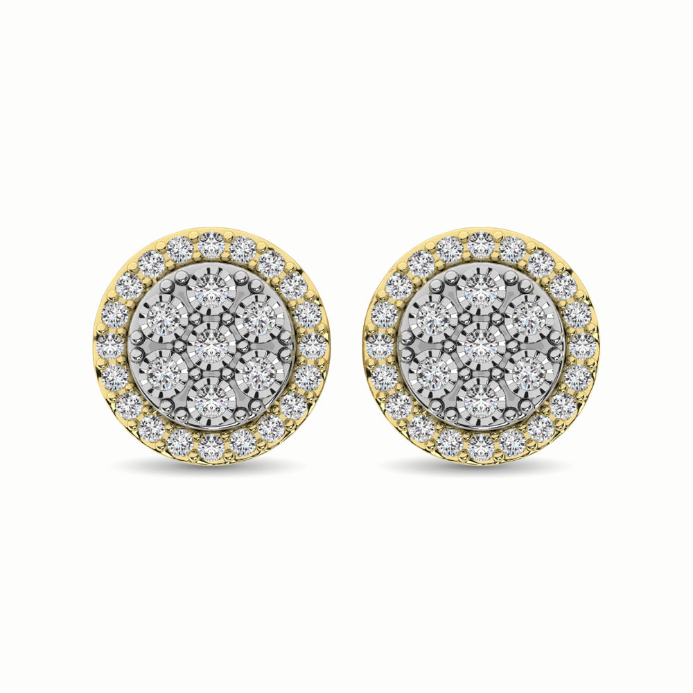 10K Two Tone 1/2 Ct.Tw. Diamond Stud Earrings