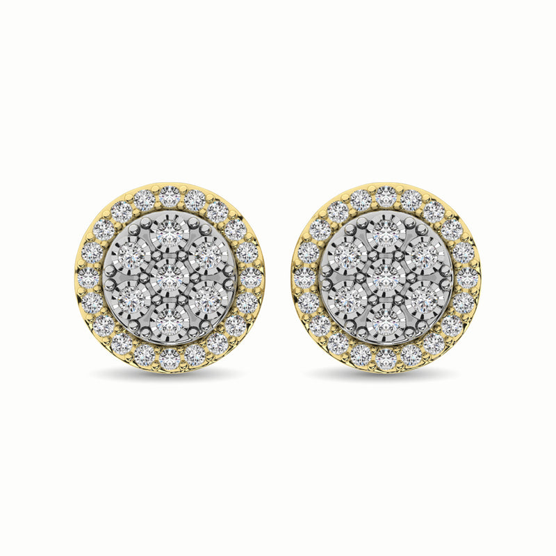 10K Two Tone 1/2 Ct.Tw. Diamond Stud Earrings