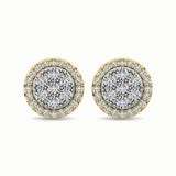 10K Two Tone 1/2 Ct.Tw. Diamond Stud Earrings