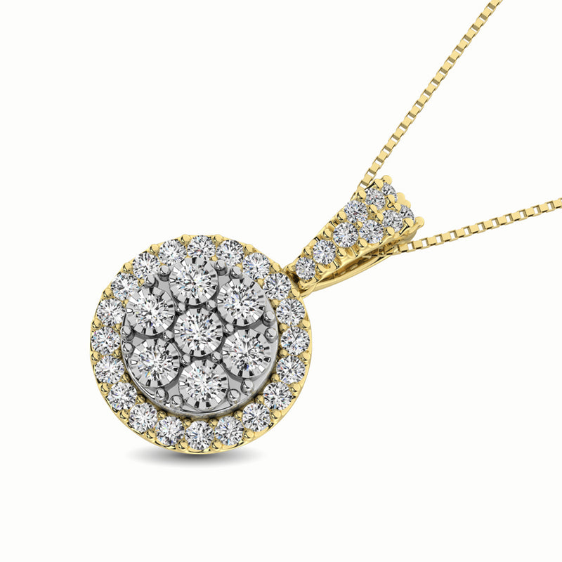 10K Two Tone 1/2 Ct.Tw. Diamond Pendant