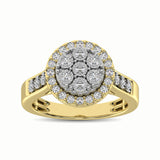 10K Two Tone 1/2 Ct.Tw. Diamond Cluster Ring