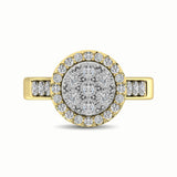 10K Two Tone 1/2 Ct.Tw. Diamond Cluster Ring