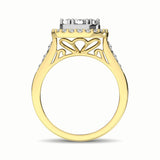 10K Two Tone 1/2 Ct.Tw. Diamond Cluster Ring