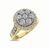 10K Two Tone 1/2 Ct.Tw. Diamond Cluster Ring