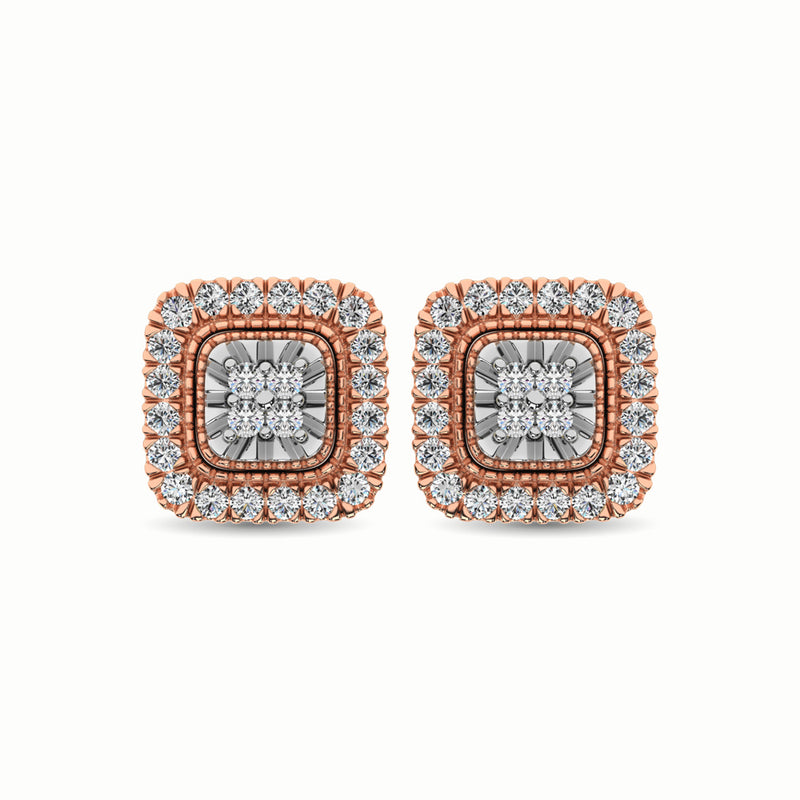 10K Rose Gold 1/3 Ct.Tw. Diamond Stud Earrings