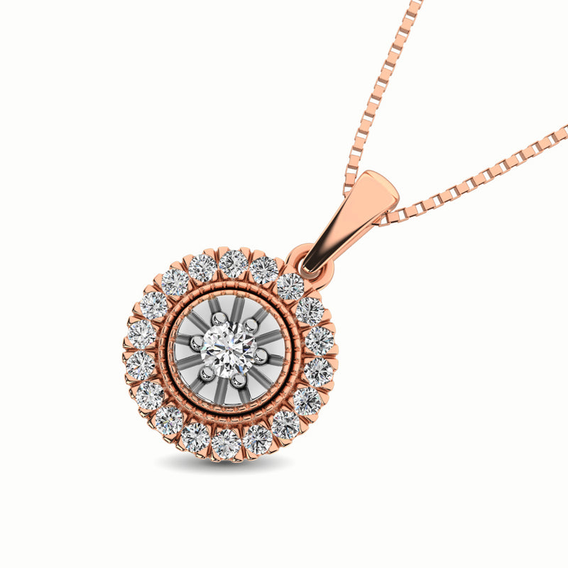 10K Rose Gold 1/6 Ct.Tw. Diamond Pendant