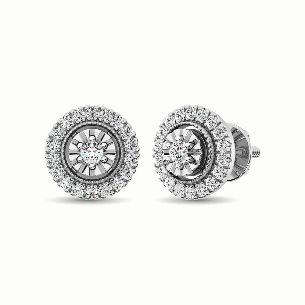14K White Gold 1/3 Ct.Tw. Diamond Stud Earrings