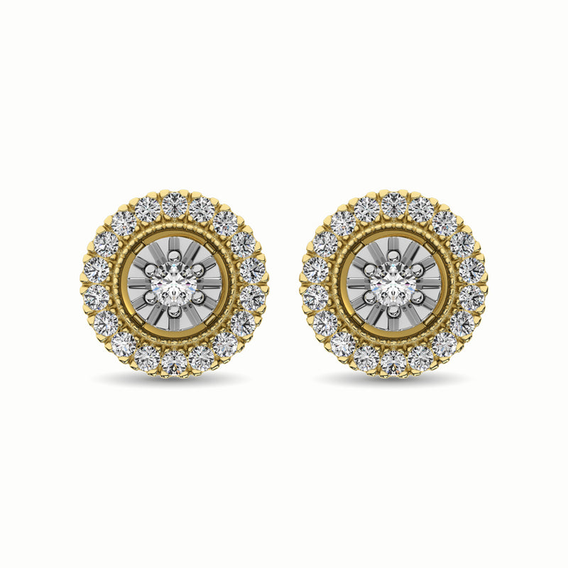 10K Yellow Gold 1/3 Ct.Tw. Diamond Stud Earrings