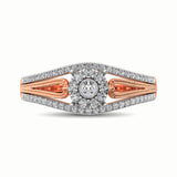 10K Rose Gold 1/3 Ct.Tw. Diamond Engagement Ring