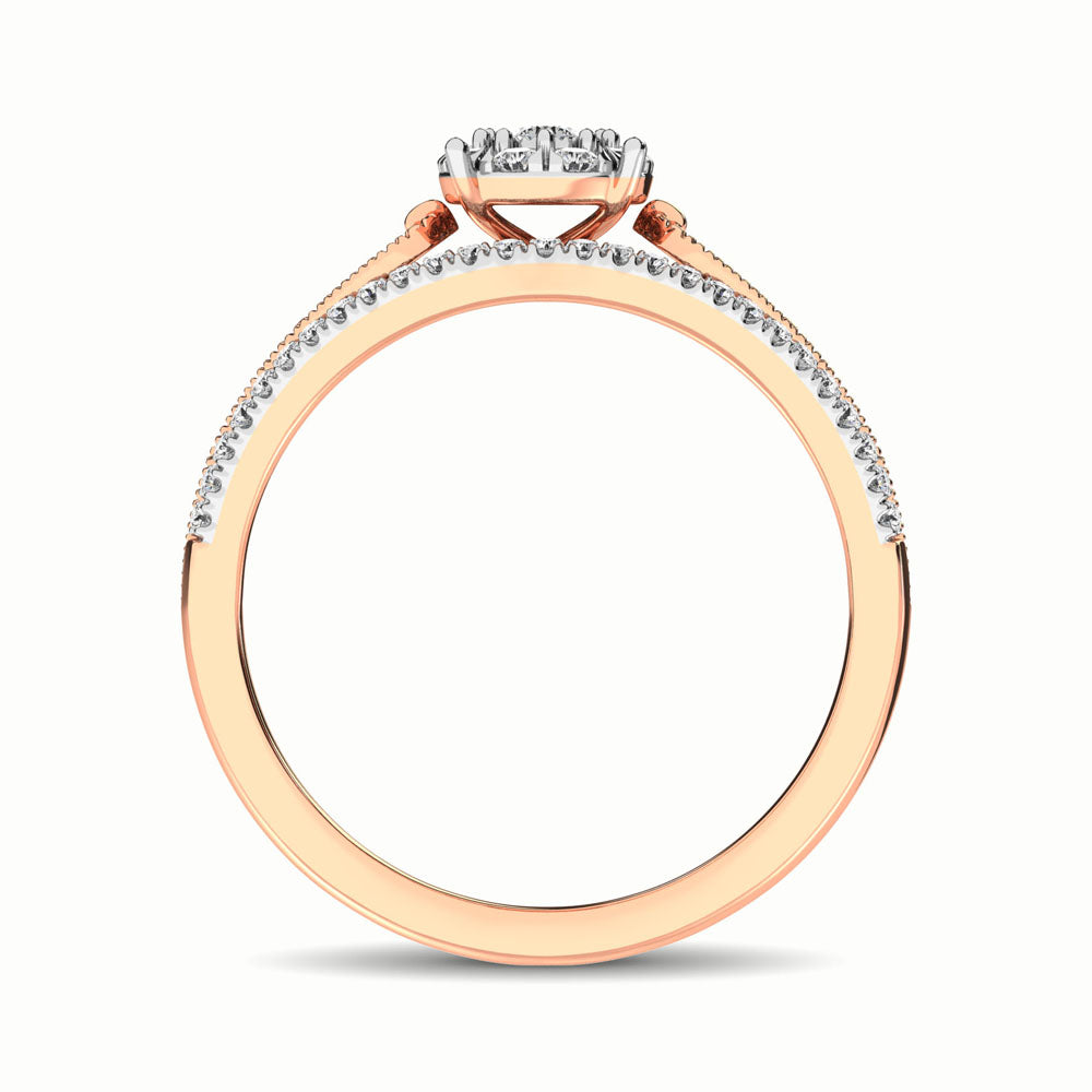 10K Rose Gold 1/3 Ct.Tw. Diamond Engagement Ring