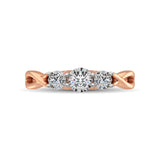 10K Rose Gold 1/5 Ct.Tw. Diamond Three Stone Ring