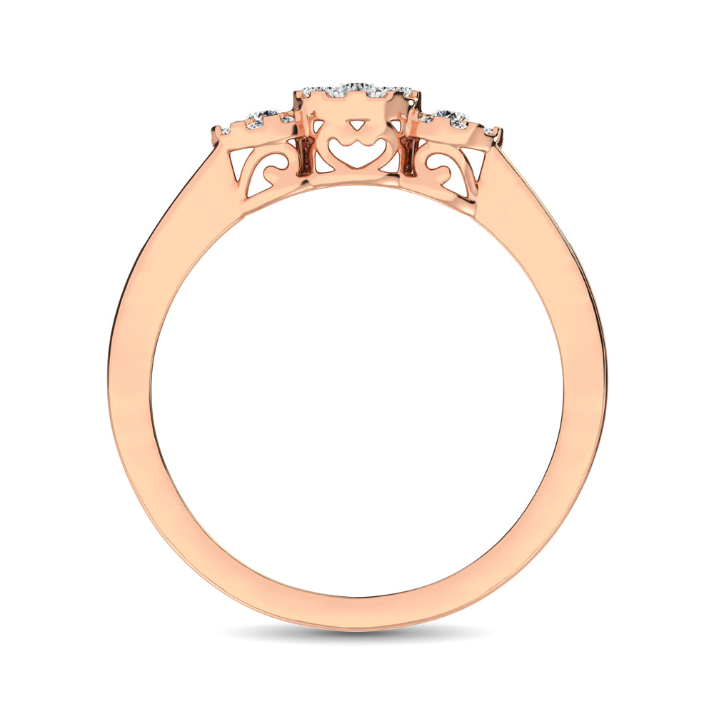 10K Rose Gold 1/3 Ct.Tw. Diamond Fashion Ring