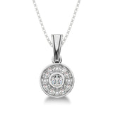 10K White Gold 1/6 Ct.Tw. Diamond Round Shape Pendant