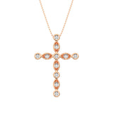 10K Rose Gold 1/6 Ct.Tw. Diamond Cross Pendant