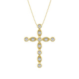 10K Yellow Gold 1/6 Ct.Tw. Diamond Cross Pendant