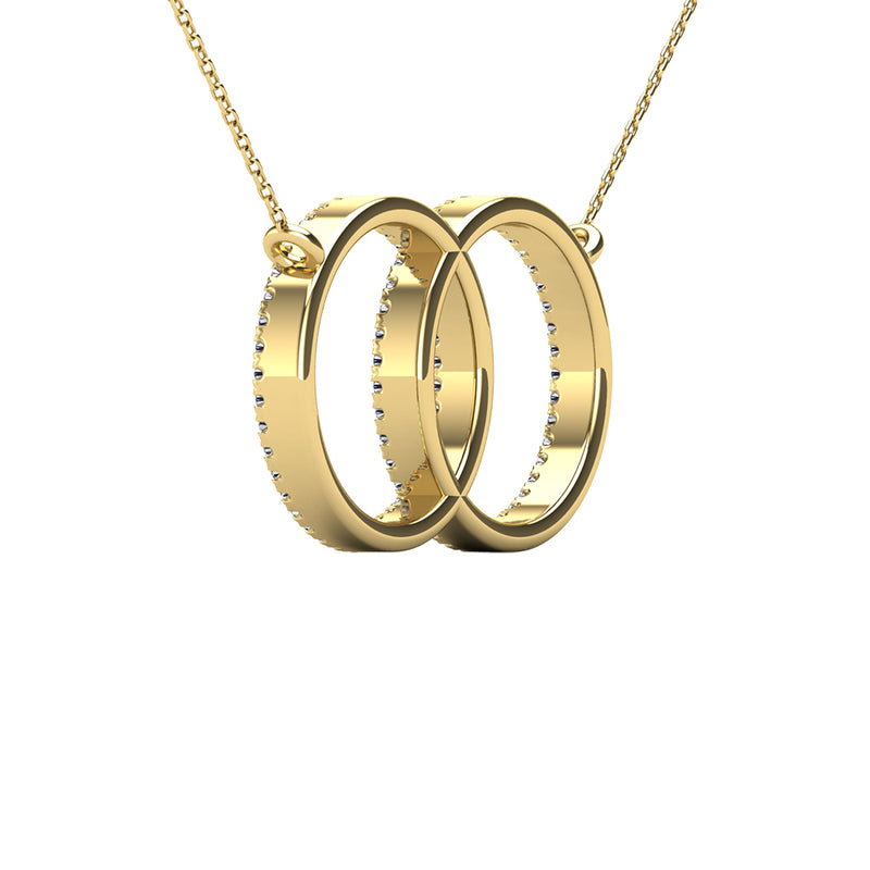 10K Yellow Gold 1/5 Ct.Tw. Diamond Circle Necklace