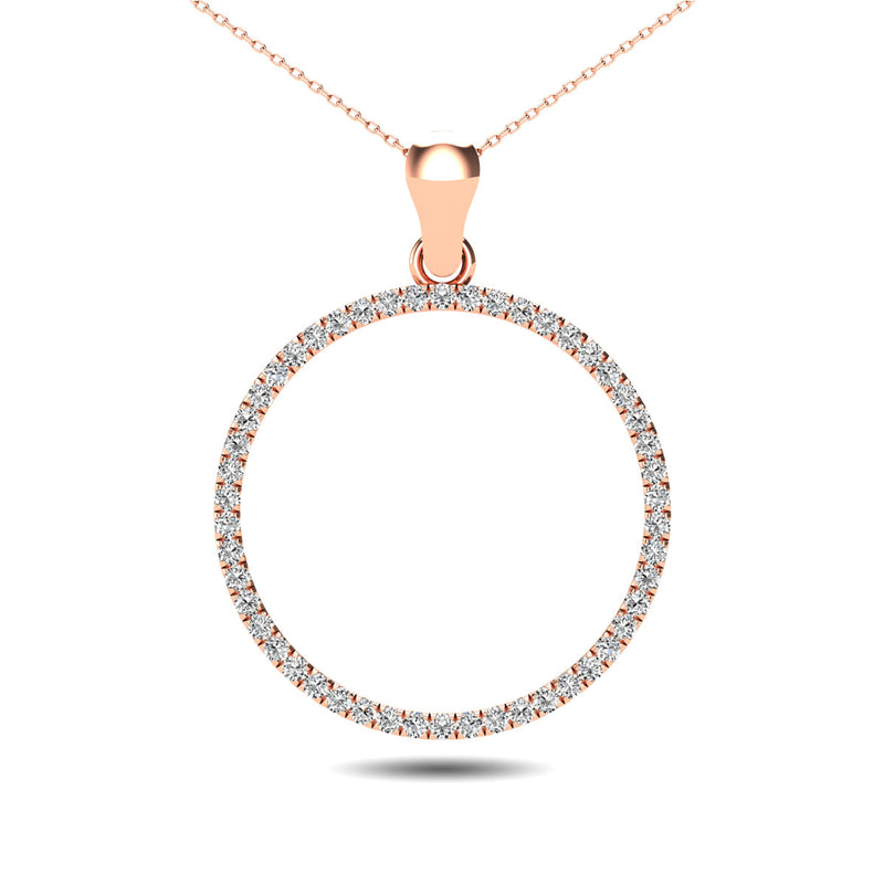 10K Rose Gold 1/6 Ct.Tw. Diamond Circle Pendant