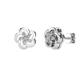 Open Flower Diamond 1/8 Ct.Tw. Stud Earrings